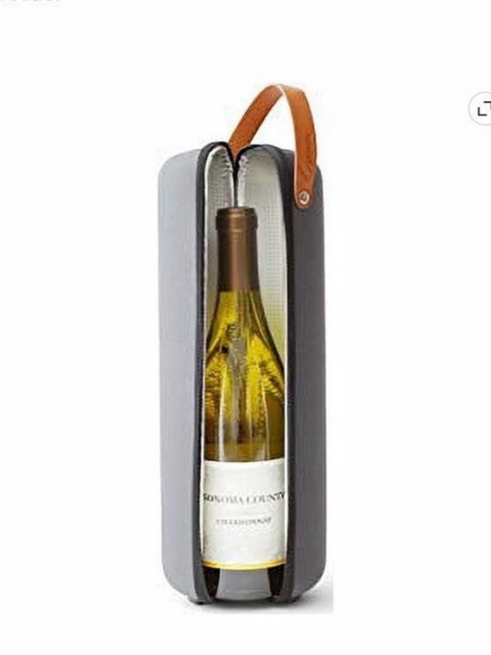New Rabbit Gray Insulated Wine Bottle Travel Carrier